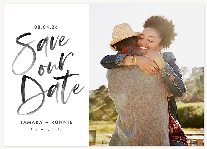 Modern Brush Save the Date Cards