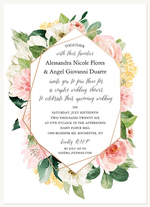 Modernist Floral Bridal Shower Invitations