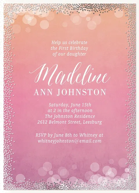 Ombre Magic First Birthday Invitations