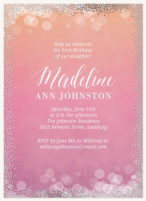 Ombre Magic First Birthday Invitations