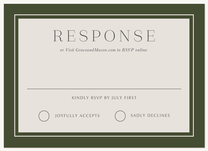 Distinguished Frame Wedding RSVP Cards