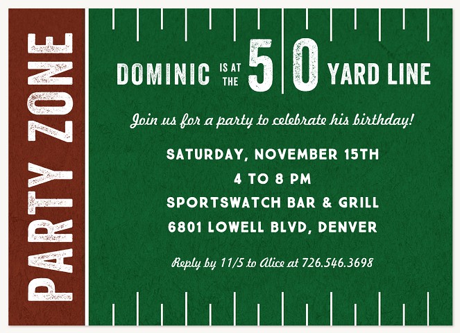 Party Zone Adult Birthday Party Invitations