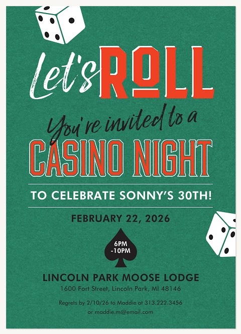 Let's Roll Invitations