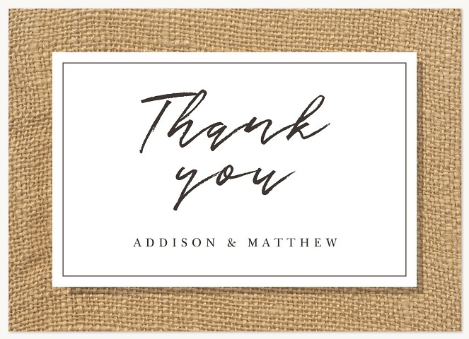 Burlap Border Wedding Thank You Cards