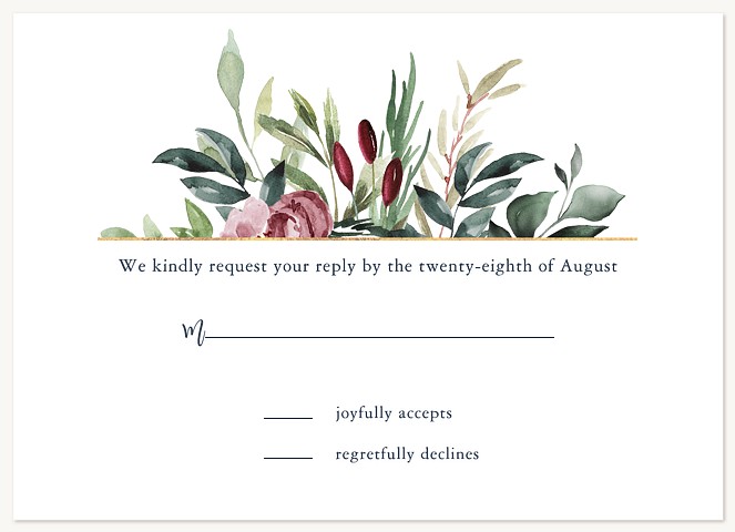 Eucalyptus Flora Wedding RSVP Cards
