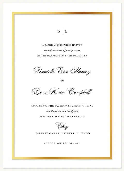 Royal Initials Wedding Invitations