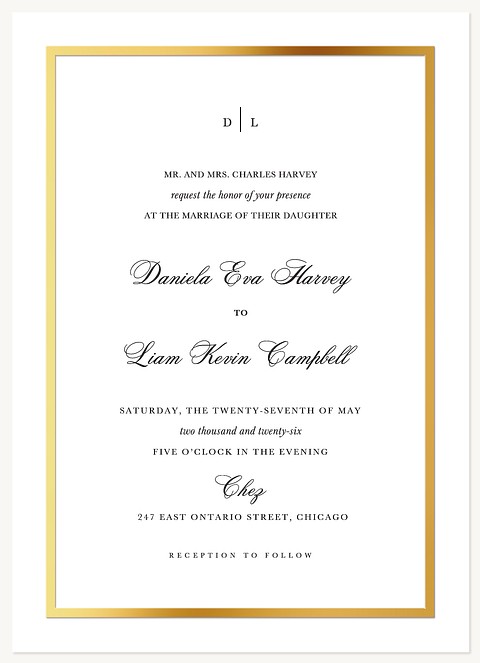 Royal Initials Wedding Invitations
