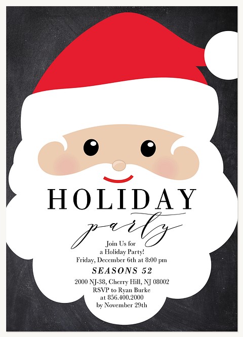 Santa Claus Holiday Party Invitations