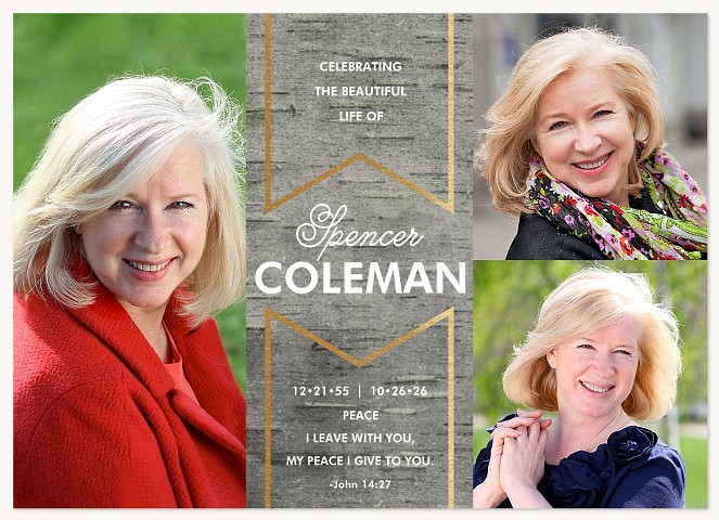 Birch Banner Memorial & Sympathy Cards