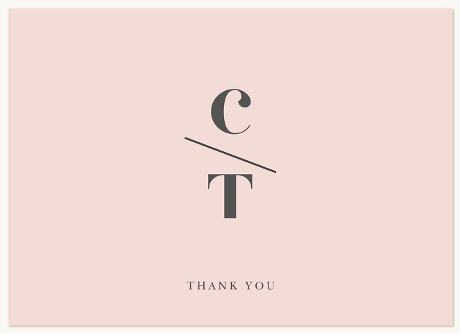 Contemporary Blush Thank You Cards 