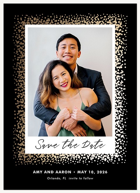 Glamorous Confetti Save the Date Cards