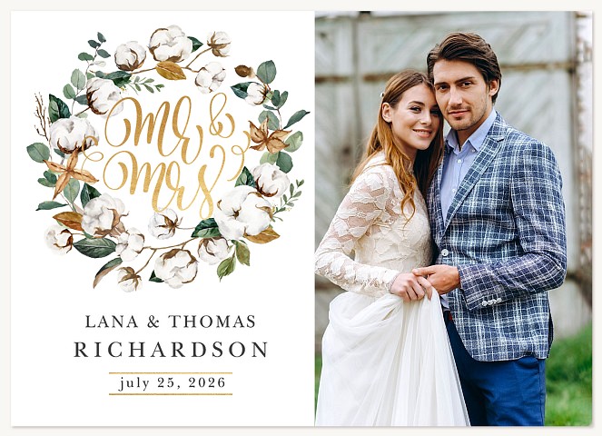 Foraged Wreath Wedding Announcements