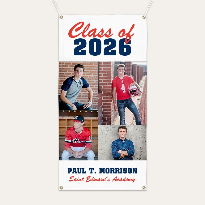Sporty Mix Graduation Photo Banner Custom Banners
