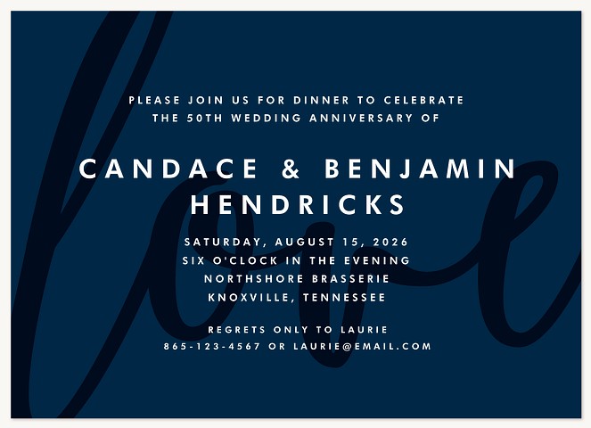 Bold Love Wedding Anniversary Invitations