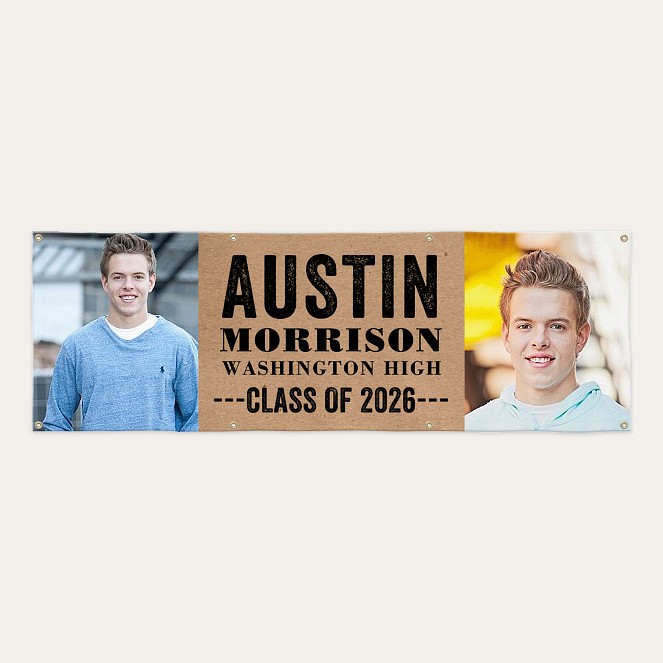 Antiqued Type Graduation Photo Banner  Custom Banners