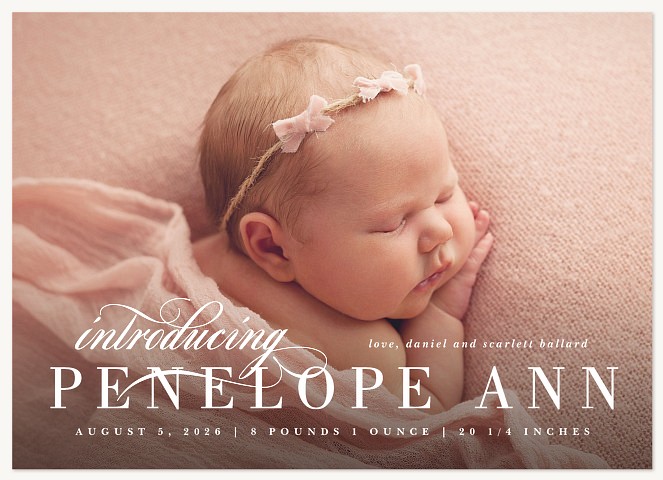 Formal Announcement Baby Announcements