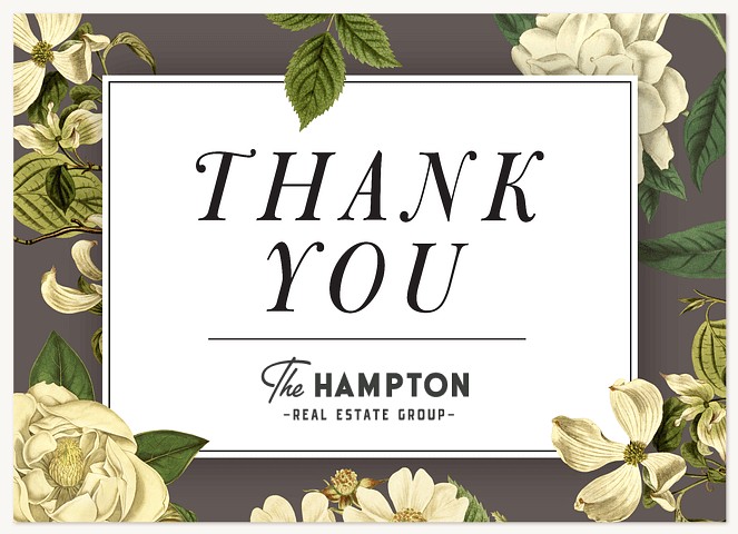 Vintage Garden Business Thank You Cards