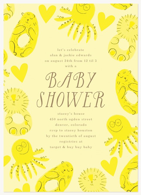 Sunshine Rattles Baby Shower Invites