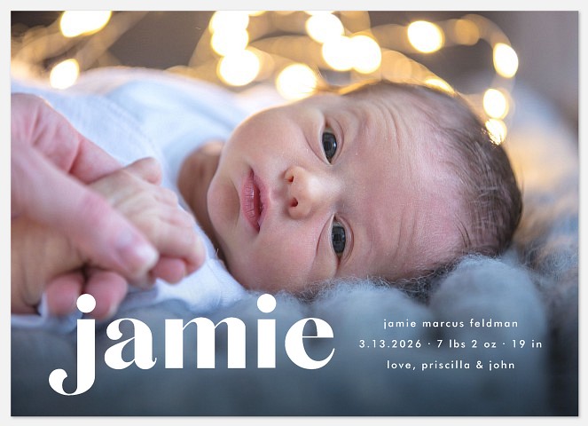 Simple Serif Baby Birth Announcements