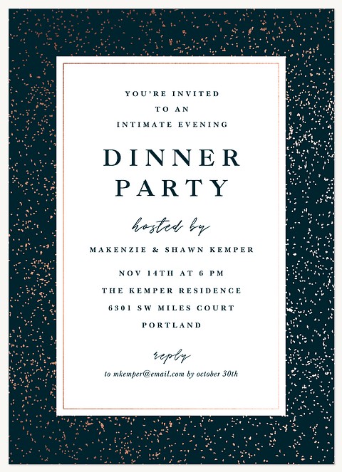  Metallic Flecked Dinner & Cocktail Party Invitations