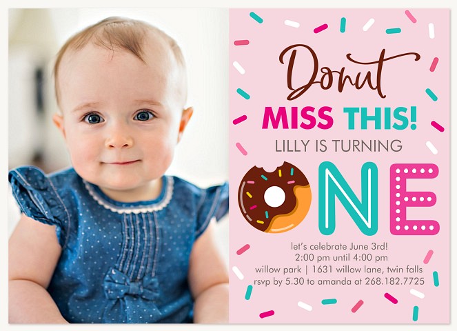 Donut Miss This First Birthday Invitations