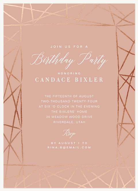 Faceted Border Party Invitations