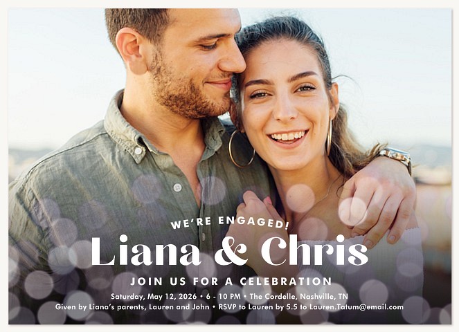 Sparkling Vows Engagement Party Invitations