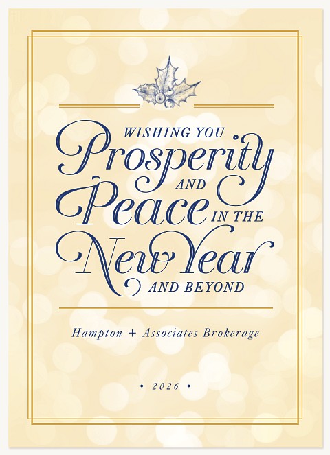Prosperous Bokeh Business Holiday Cards