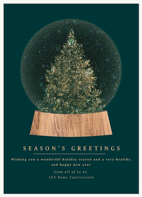 Bokeh Snowglobe Business Holiday Cards