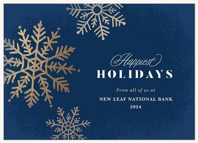 Golden Snowfall Business Holiday Cards