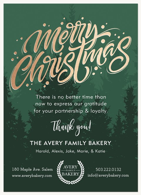 Evergreen Trees Business Holiday Cards