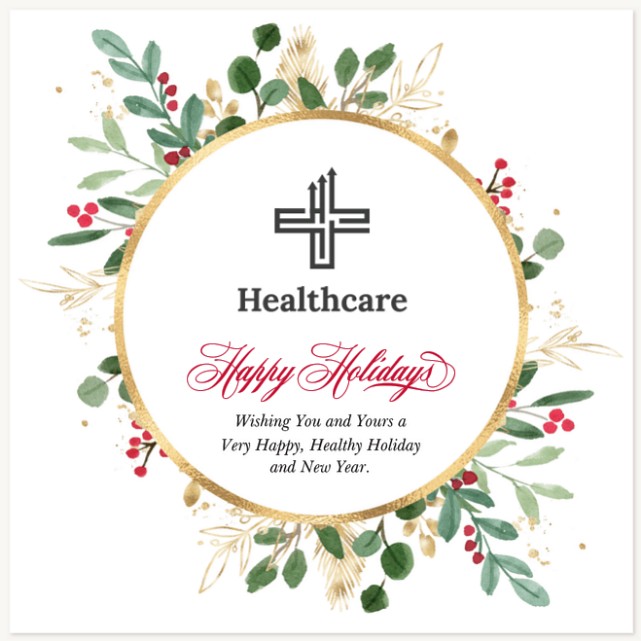 Modernist Wreath Business Holiday Cards