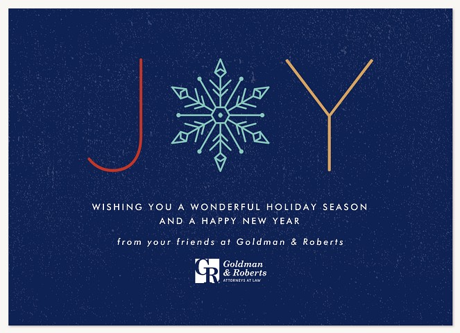 Joyful Snowflake Business Holiday Cards