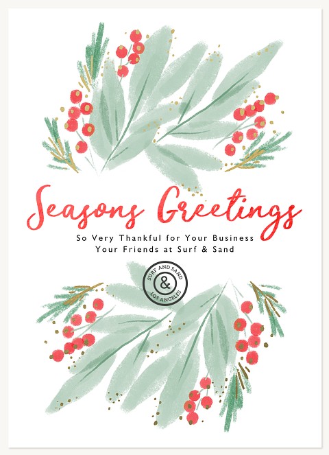 Bright Foliage Business Holiday Cards