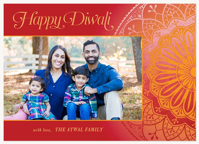 Glowing Rangoli Diwali Holiday Cards