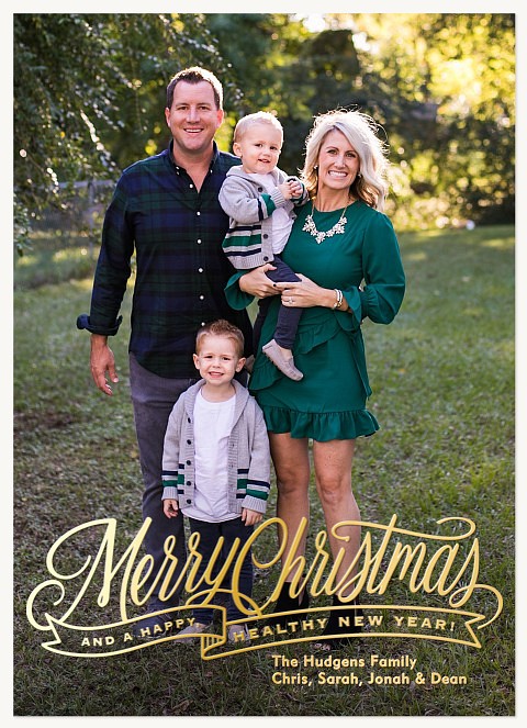 Ribbon Underline Christmas Cards