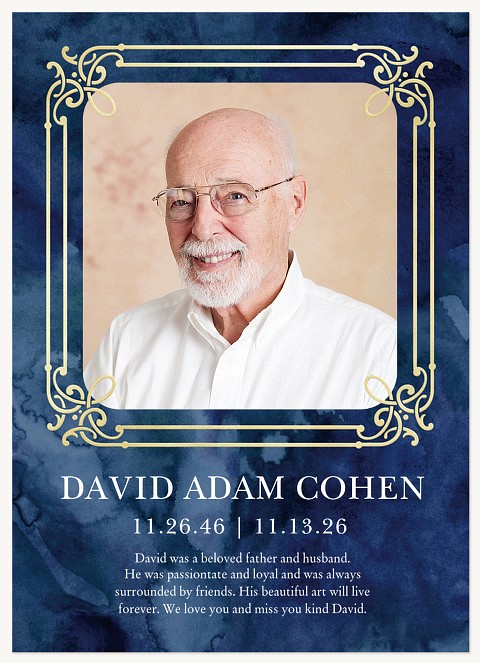 Golden Frame Memorial & Sympathy Cards