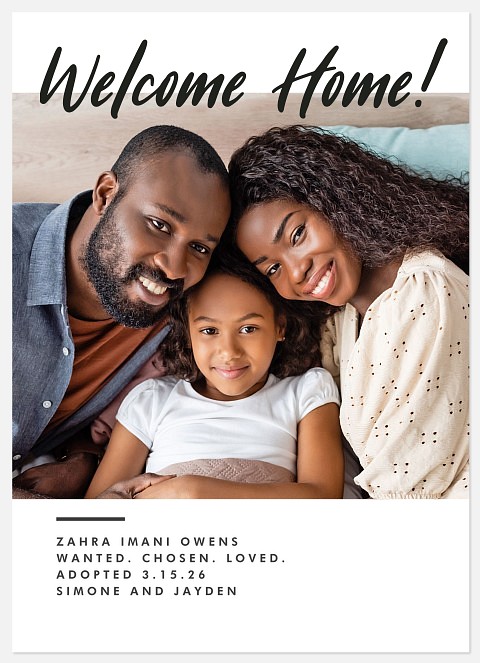 Bold Welcome Adoption Announcements