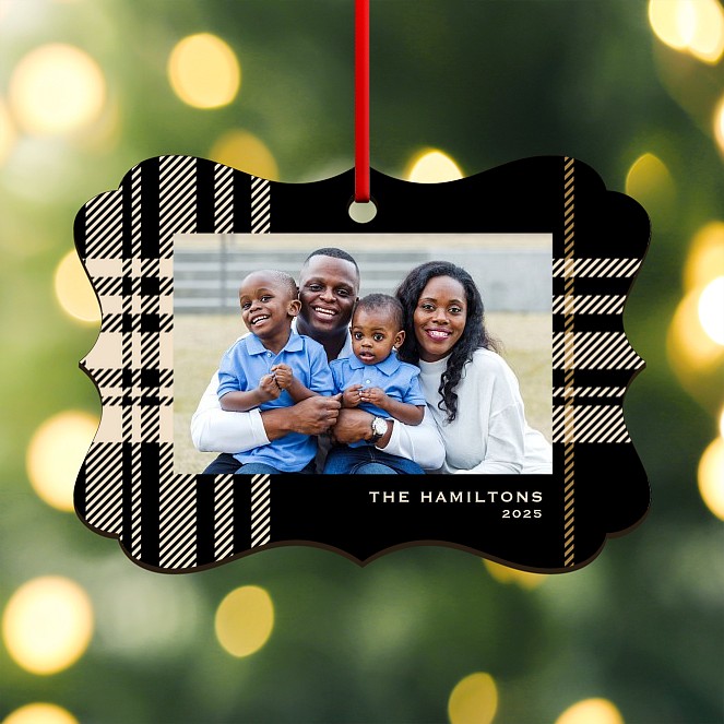 Offset Plaid Custom Ornaments