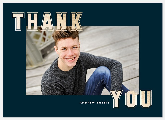 Golden Collegiate Thank You Cards 