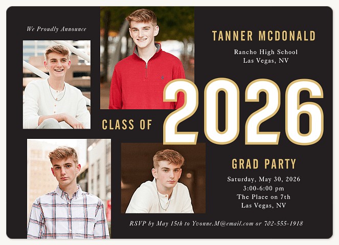 Bold & Grand Graduation Announcements