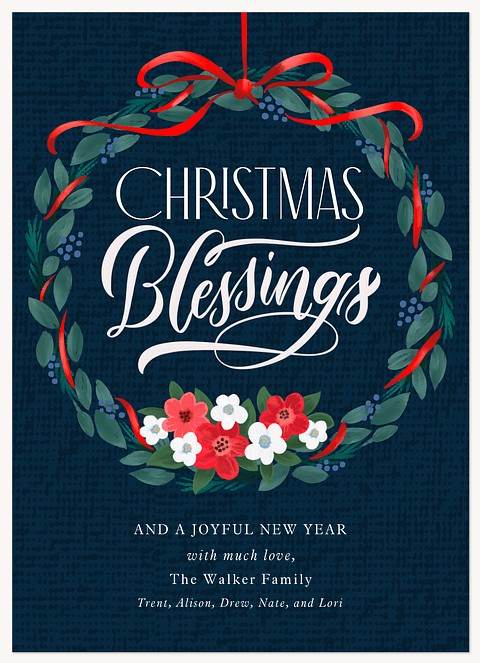 Christmas Blessings Personalized Holiday Cards