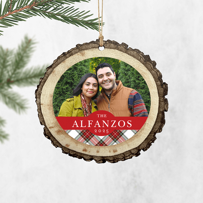 Farmhouse Plaid Personalized Ornaments