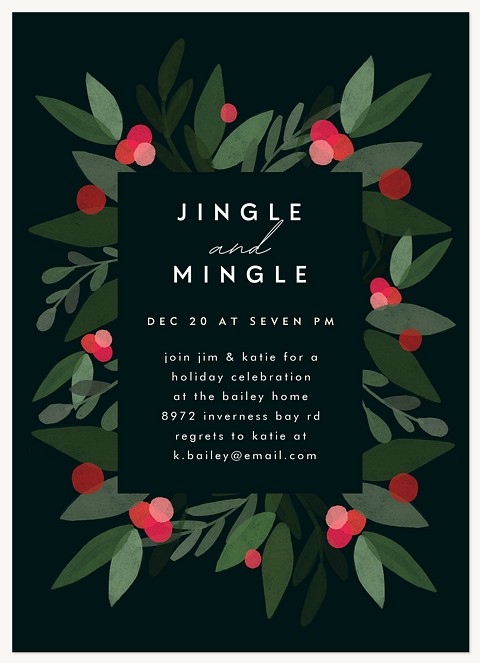 Festive Mingle Holiday Party Invitations