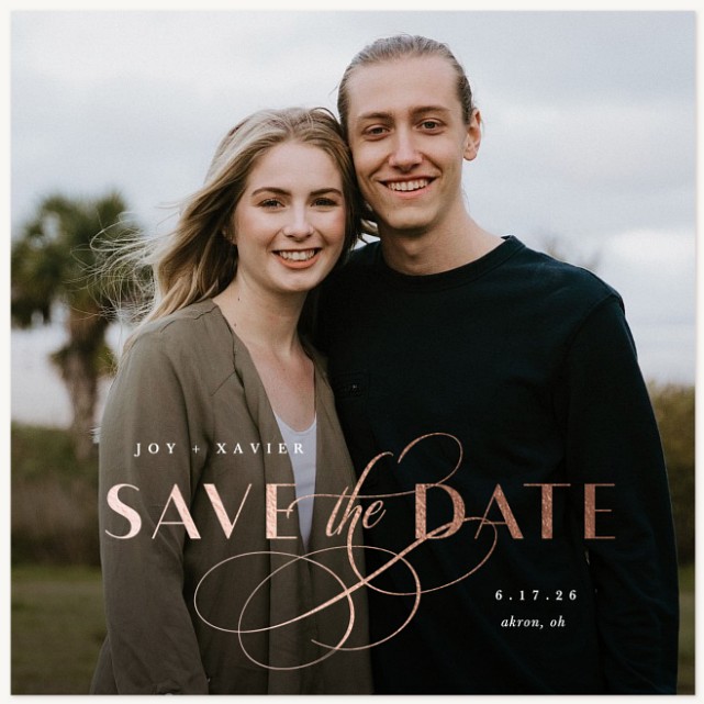 Decorative Flourish Save the Date Cards