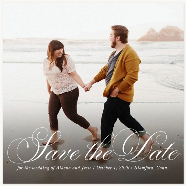 Traditional Flourish Save the Date Cards