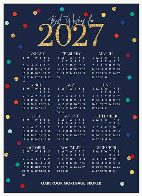 Confetti Calendar Business Holiday Cards