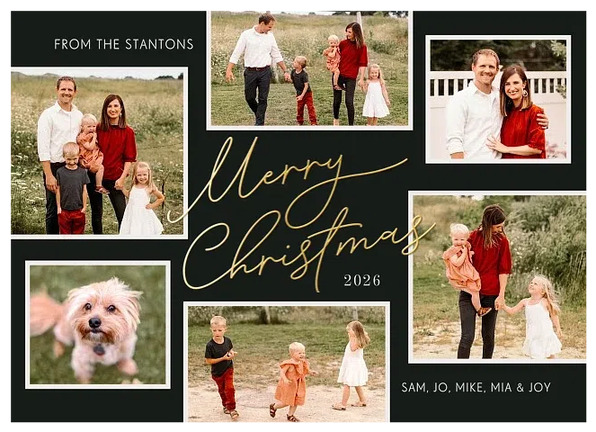 Refined Collage Personalized Holiday Cards
