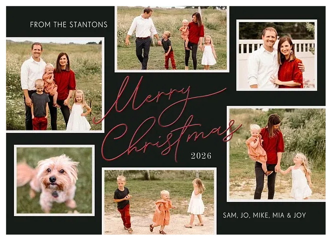Refined Collage Personalized Holiday Cards
