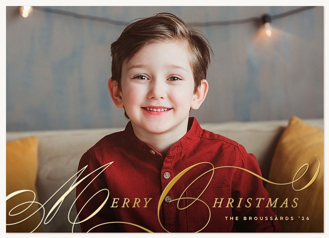 Swirling Script Personalized Holiday Cards